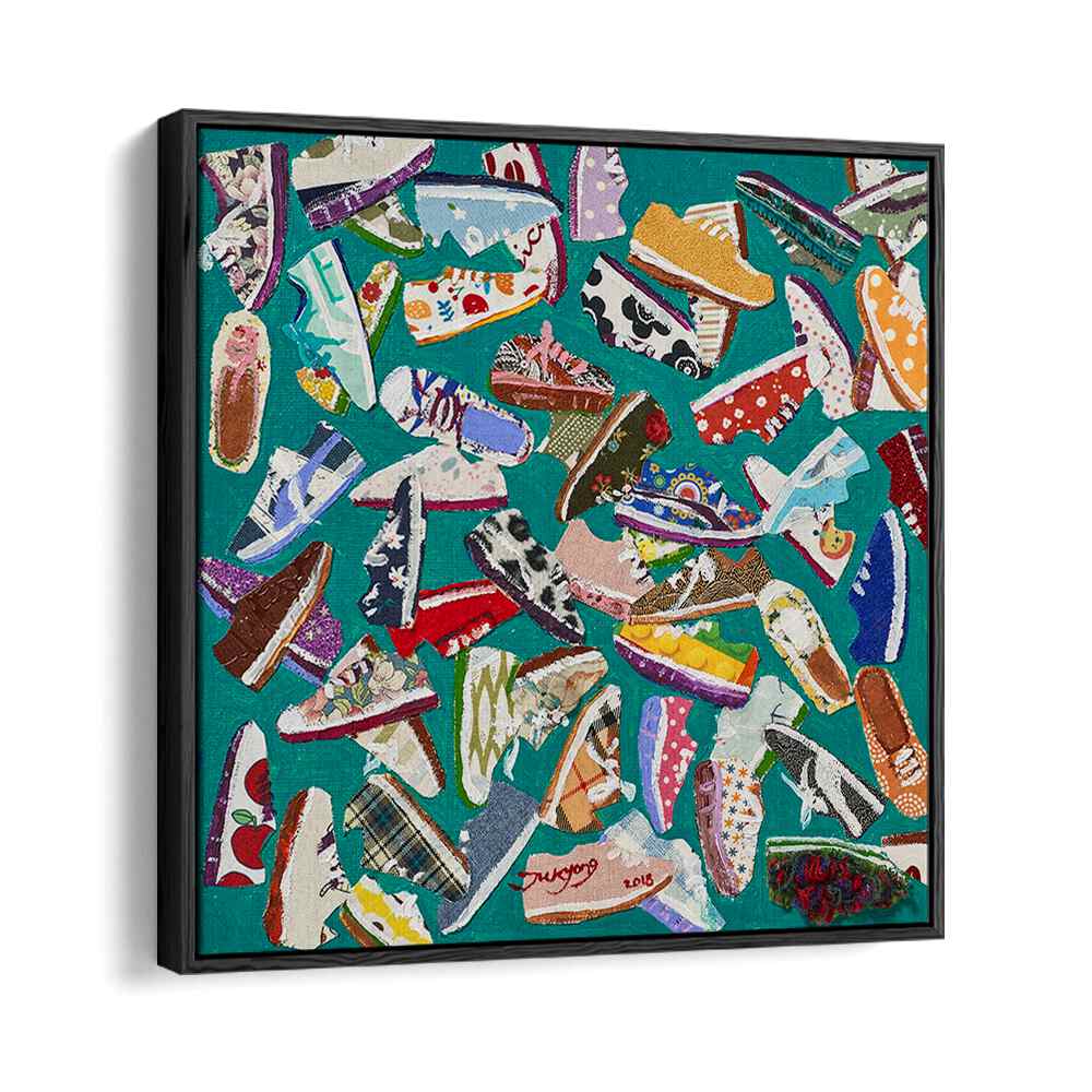 Vibrant collage of colorful SHOES , FASHION POSTERS showcasing unique styles for trendy decor. Perfect for any space!