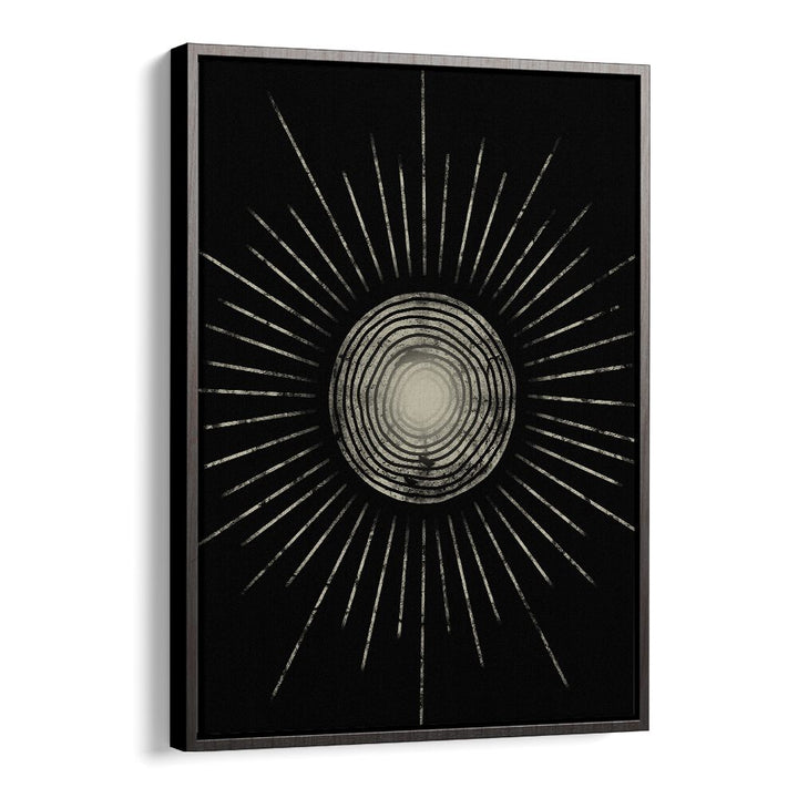 Captivating MIDNIGHT SUN ABSTRACTION, GEOMETRIC ART PRINTS featuring bold symmetry and 3D shapes for modern decor.