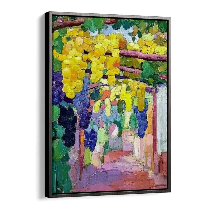 Colorful artwork featuring GRAPES ON A PERGOLA, perfect for enhancing your outdoor space's aesthetics.