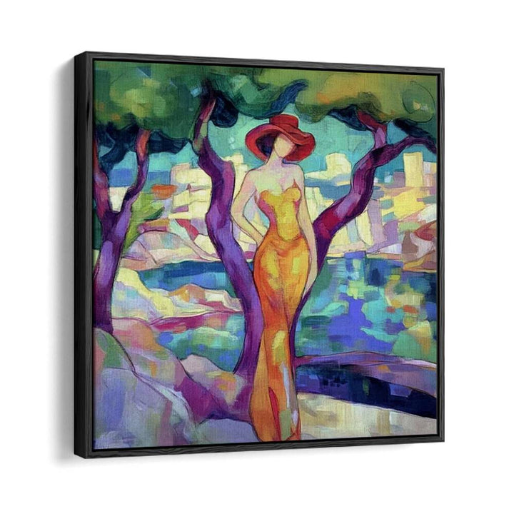 Elegant artwork featuring a WOMAN IN YELLOW, embodying vibrancy and grace, perfect for modern decor.