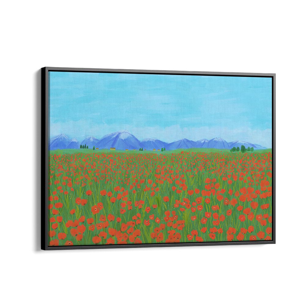 POPPY FIELD , LANDSCAPE ART PRINTS , LANDSCAPE PAINTINGS