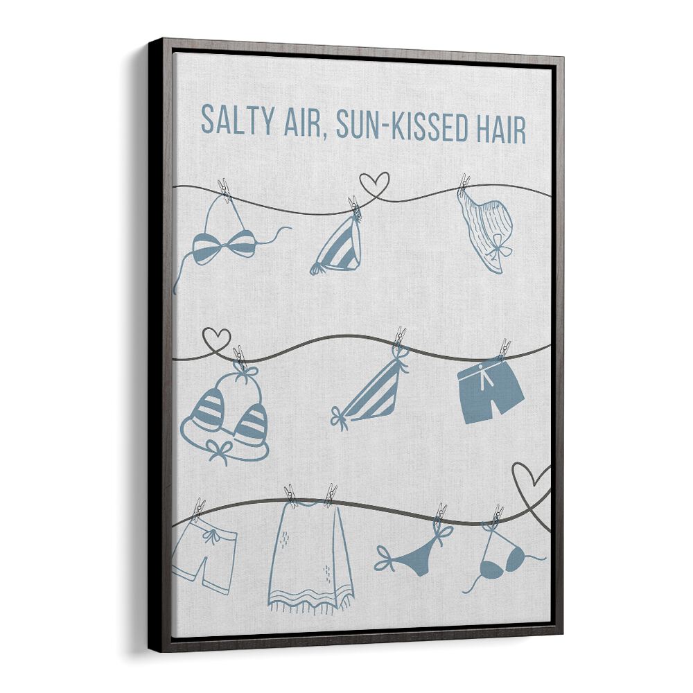 Coastal art featuring the SALTY AIR - CLOTHESLINE, BEACH PAINTINGS, perfect for adding charm to your space.