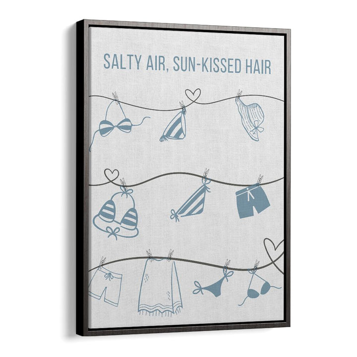 Coastal art featuring the SALTY AIR - CLOTHESLINE, BEACH PAINTINGS, perfect for adding charm to your space.