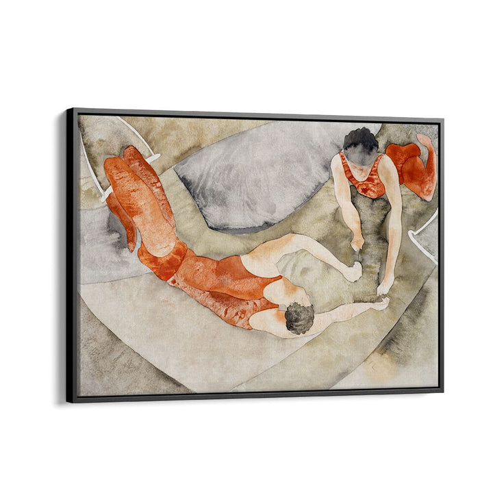 TWO TRAPEZE PERFORMERS IN RED (CA.1917) , VINTAGE PAINTINGS