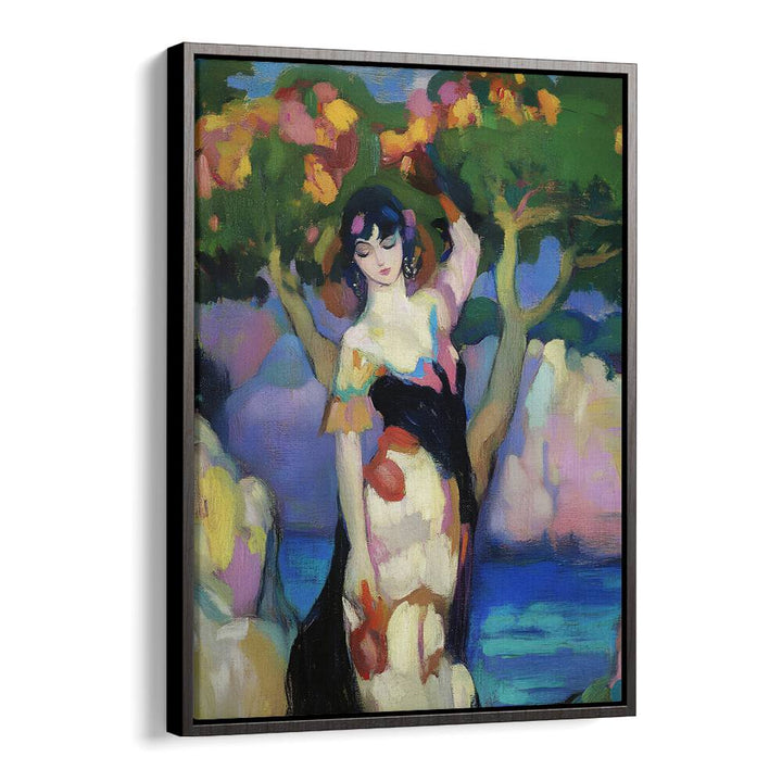 WOMAN BY THE SEA II captures the elegance of coastal life with vibrant colors and serene beauty. Perfect for art lovers.
