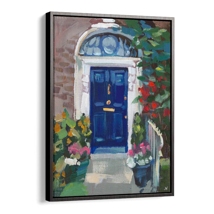 Stunning BLUE DOOR, FLORAL FLOWER PAINTINGS featuring vibrant blooms and a charming entrance to elevate your decor.