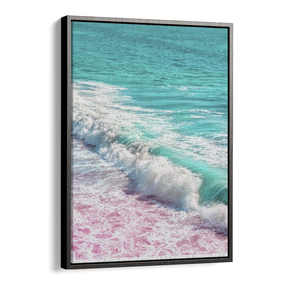 surreal painting - WAVES CRASHING IN PINK AND BLUE by Asianmonk