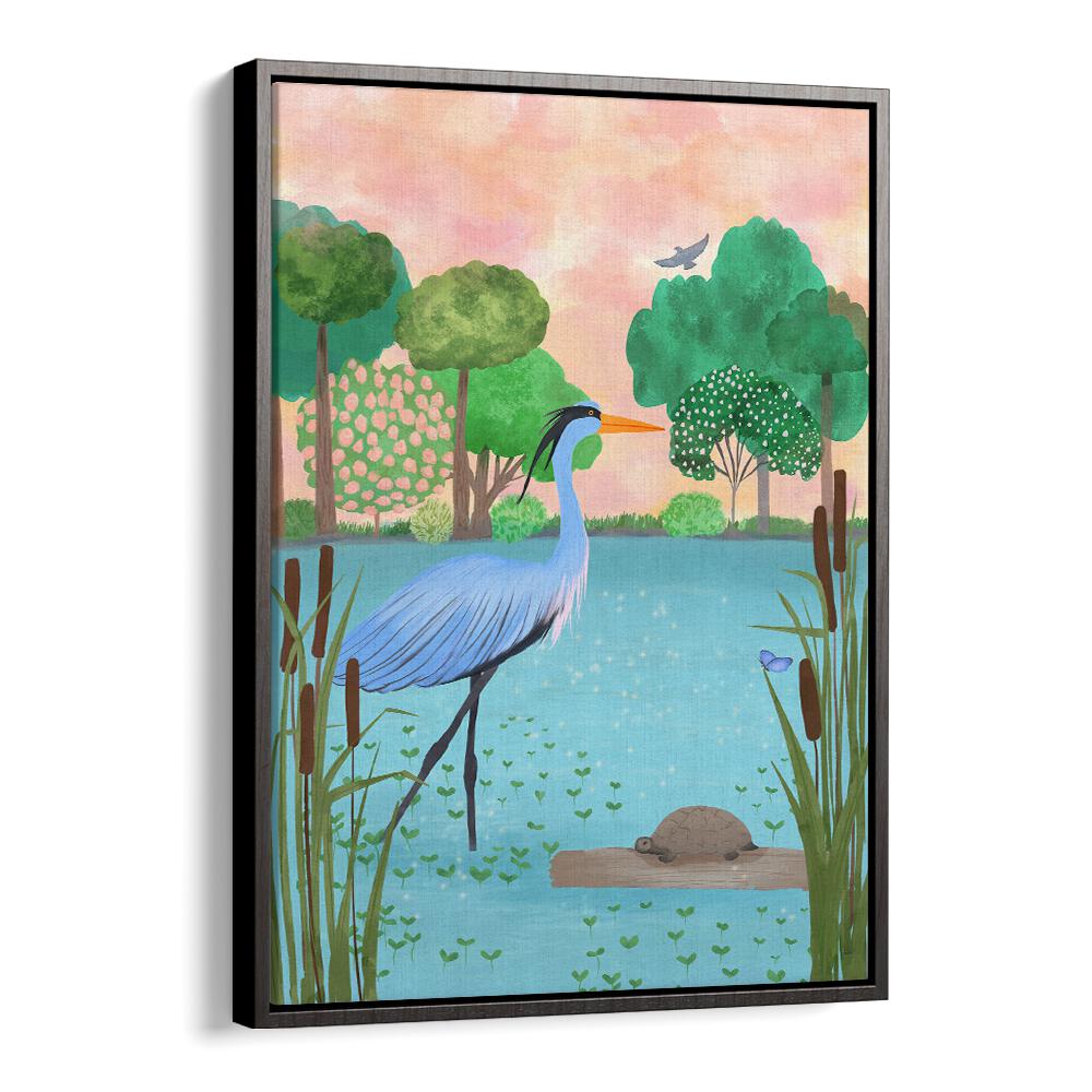 SERENE HERON HAVEN , WILDLIFE PAINTINGS , WILDLIFE POSTERS