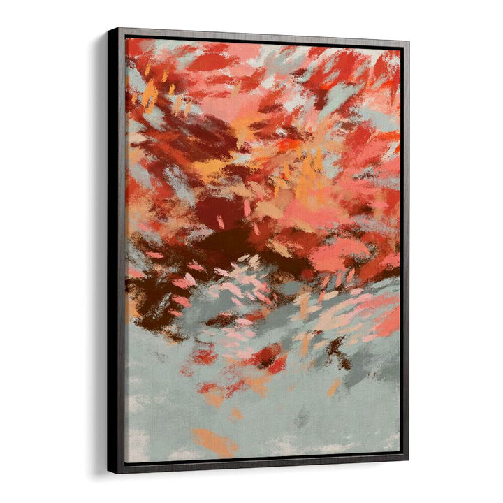 Vibrant hues of red and orange blend beautifully in AUTUMN SHADOWS II, ABSTRACT PAINTINGS, perfect for seasonal decor.