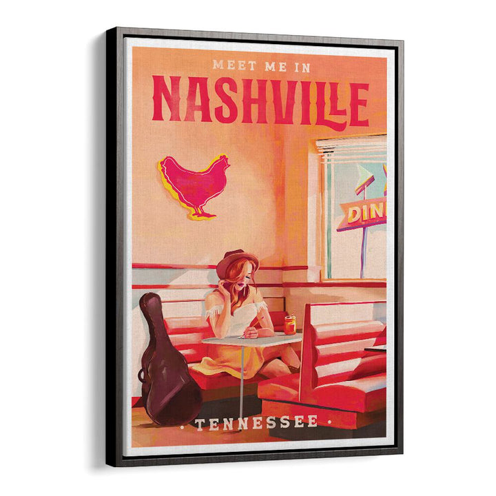 NASHVILLE TENNESSEE REDHEAD MUSIC POSTER BY THE WHISKEY GINGER , WOMEN ILLUSTRATION PAINTINGS