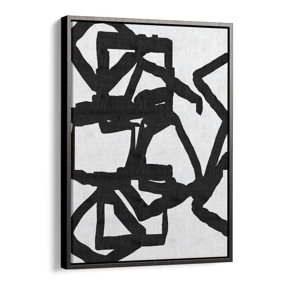 Stylish NOIR AND INKY 1, PATTERN ART PRINTS featuring abstract black geometric design for modern home decor.