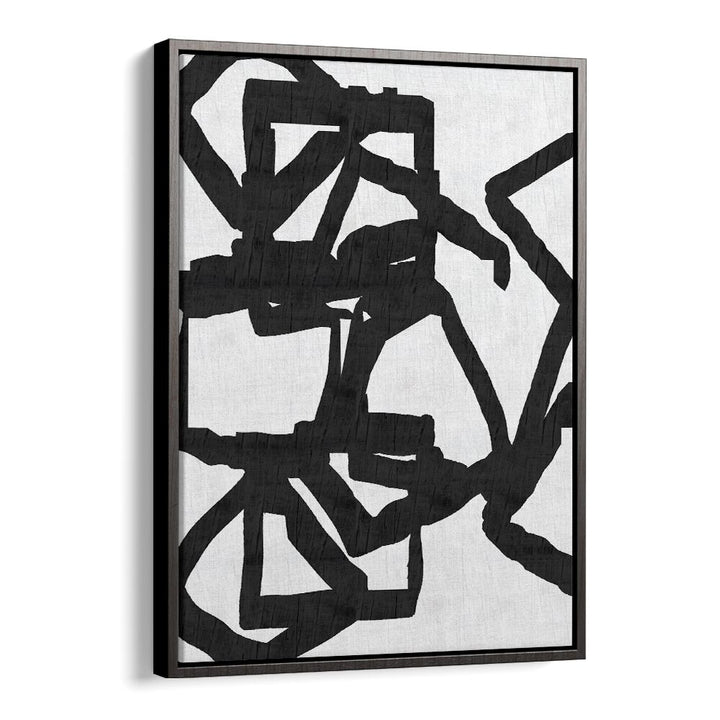 Stylish NOIR AND INKY 1, PATTERN ART PRINTS featuring abstract black geometric design for modern home decor.
