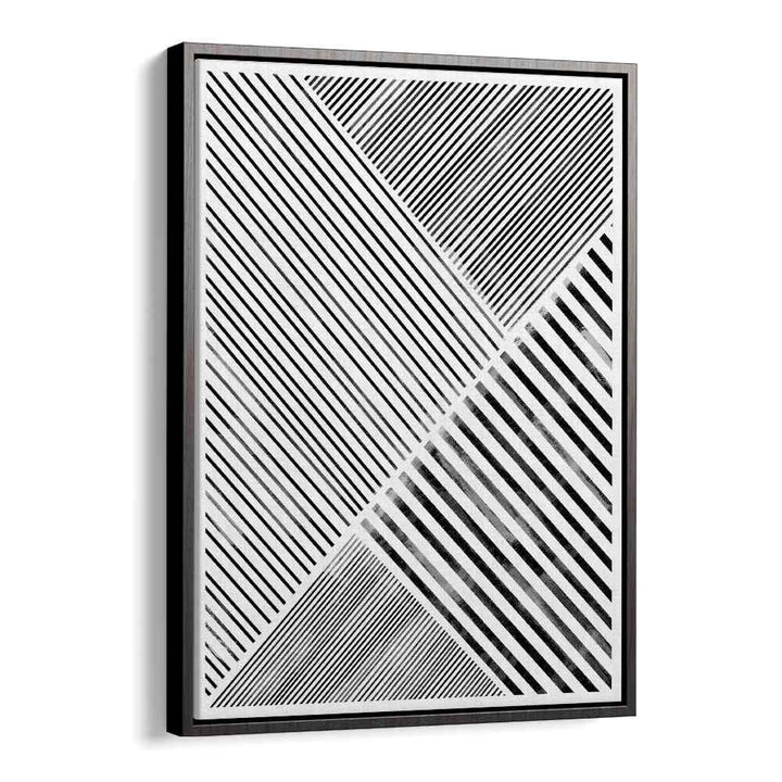 Stylish BLACK AND WHITE LINE ART, GEOMETRIC ART PRINTS featuring bold diagonal stripes for modern home decor.