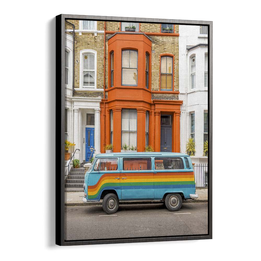 RETRO RAINBOW VAN BY GABOR ESTEFAN, STREET PHOTOGRAPHY ART PRINTS