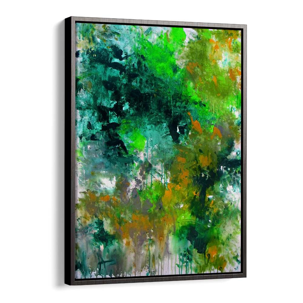 Vibrant green hues blend in this stunning FOREST, ABSTRACT PAINTINGS artwork, perfect for enhancing any living space.