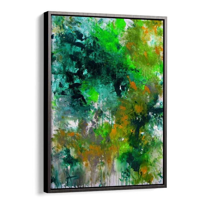 Vibrant green hues blend in this stunning FOREST, ABSTRACT PAINTINGS artwork, perfect for enhancing any living space.