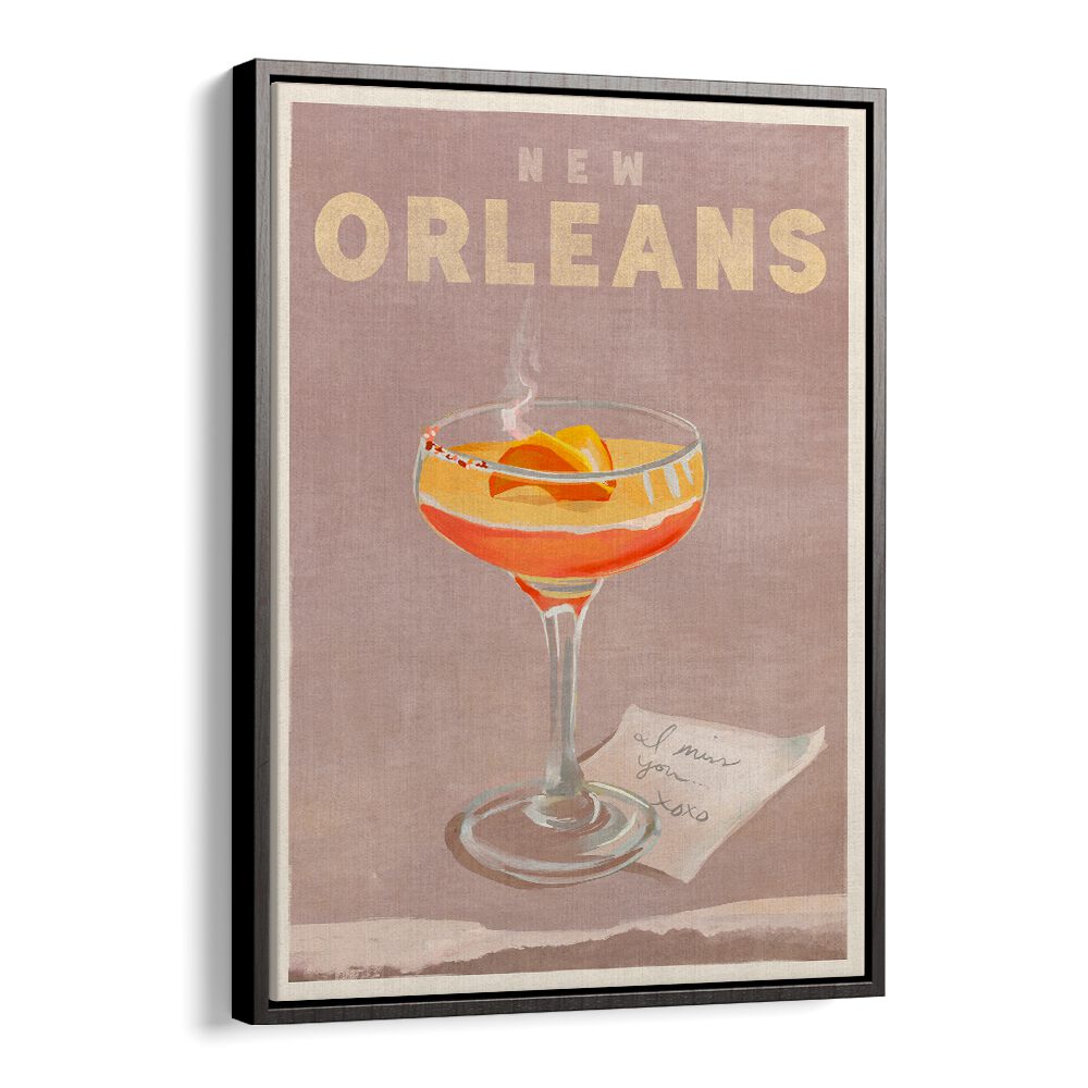 NEW ORLEANS COCKTAIL TRAVEL POSTER BY THE WHISKEY GINGER , BAR POSTERS , BAR ART PRINTS