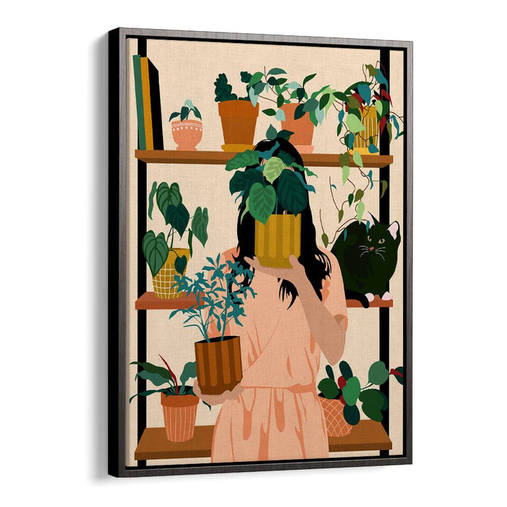 POTTED OASIS , BOHO ART PAINTINGS