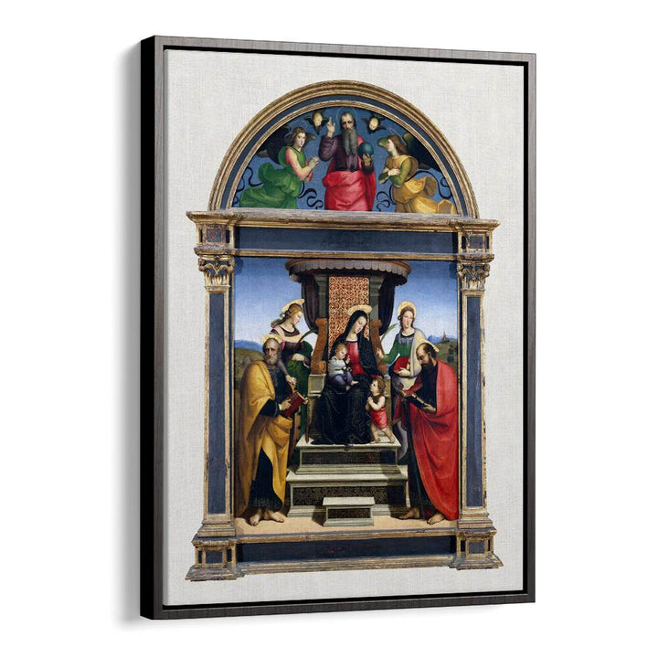 MADONNA AND CHILD ENTHRONED WITH SAINTS (1503-1505) BY RAPHAEL RAFFAELLO , VINTAGE PAINTINGS