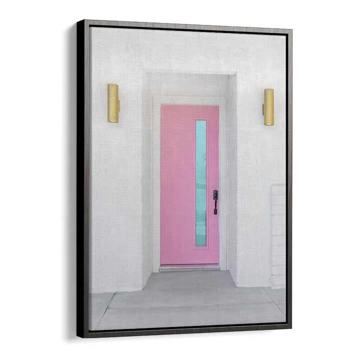 surreal painting - PINK DOOR WITH A BLUE WINDOW by Asianmonk