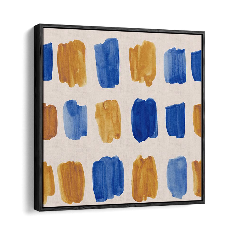 Bright blue and gold strokes create the vibrant WATERCOLOUR TILE XVI, a stunning addition to abstract paintings decor.