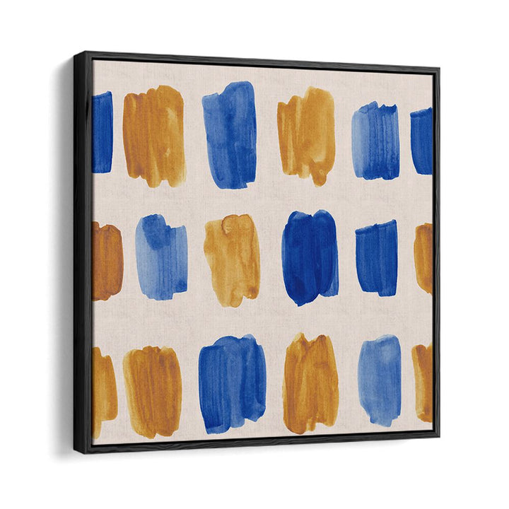 Bright blue and gold strokes create the vibrant WATERCOLOUR TILE XVI, a stunning addition to abstract paintings decor.
