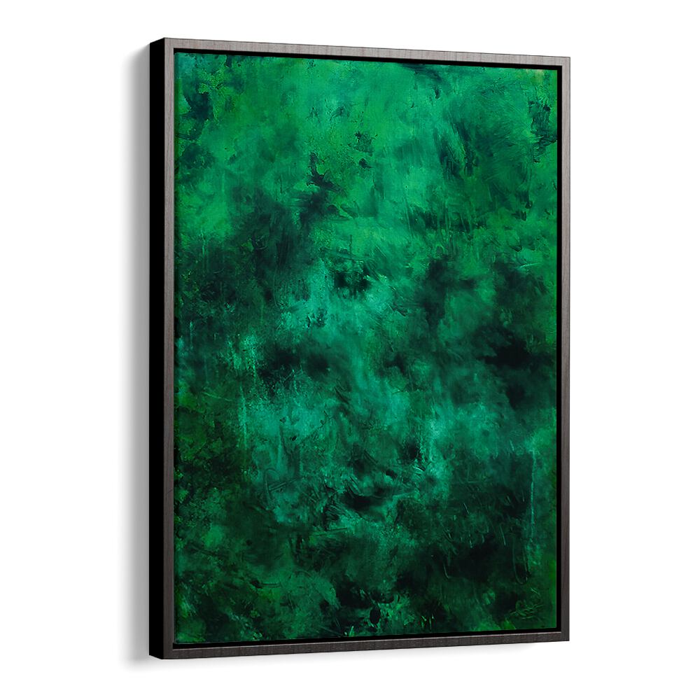 Vibrant green hues in A TASTY, ABSTRACT PAINTINGS create a stunning focal point for modern interiors.