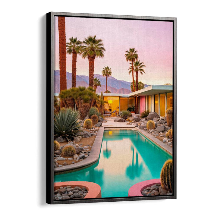 Transform your space with MID-CENTURY MAGIC, BEACH PAINTINGS showcasing a stunning poolside oasis by Philippe Hugonnard.