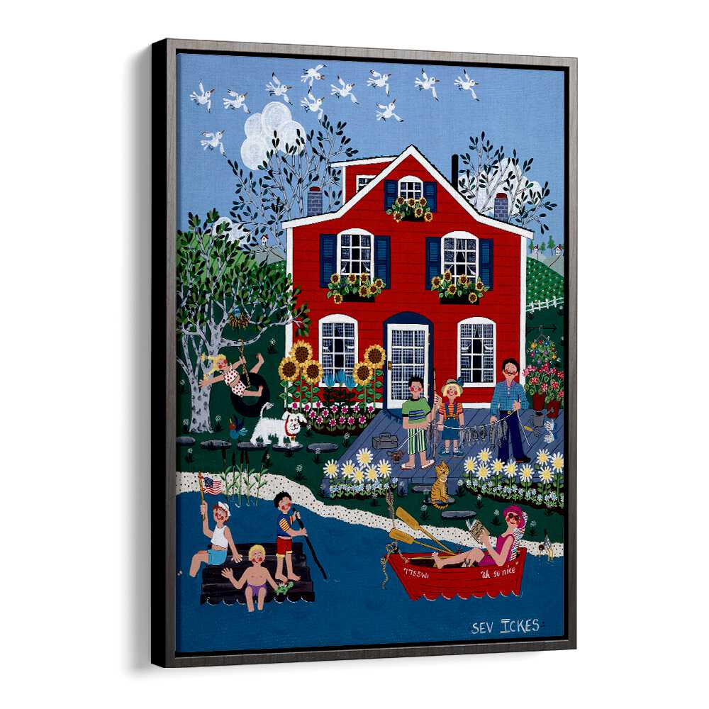 Whimsical LITTLE RED COTTAGE, KIDS ROOM PAINTINGS bring imagination and coziness to your child's space.