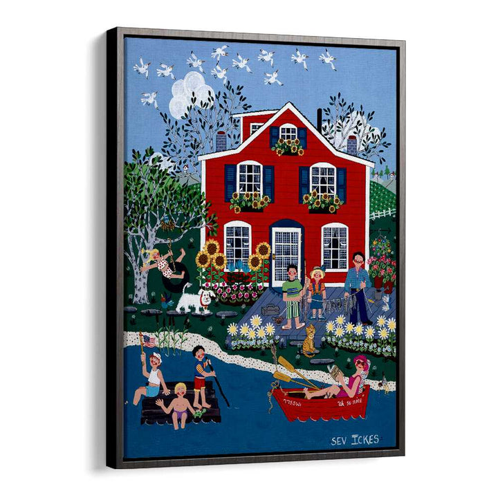 Whimsical LITTLE RED COTTAGE, KIDS ROOM PAINTINGS bring imagination and coziness to your child's space.