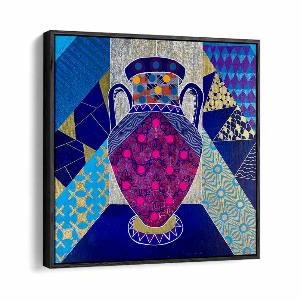 Colorful Eclectic Vase showcased in a vibrant pop art painting, perfect for enhancing any decor.