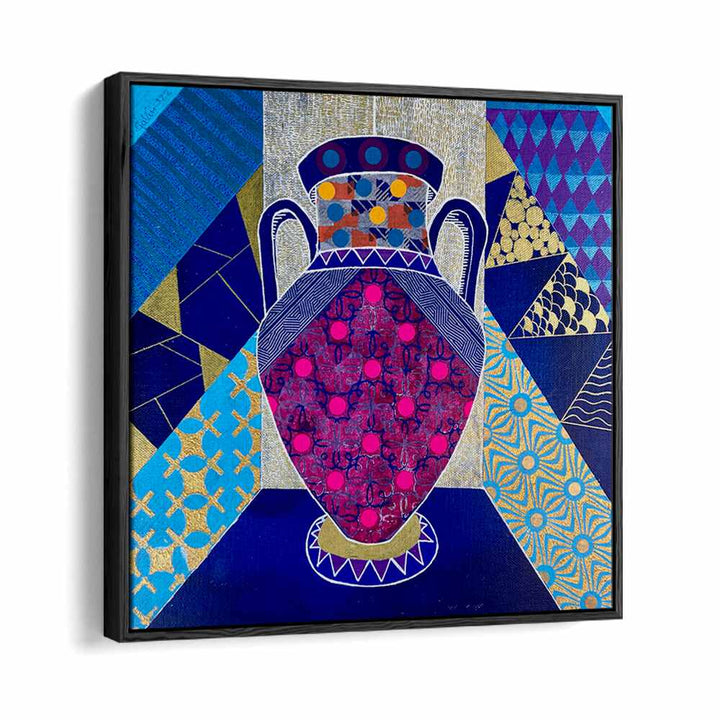Colorful Eclectic Vase showcased in a vibrant pop art painting, perfect for enhancing any decor.