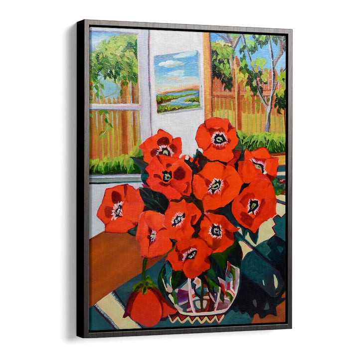 POPPIES III , FLORAL FLOWER PAINTINGS