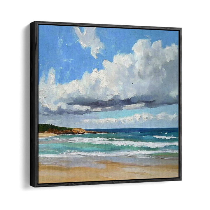 Serene artwork depicting a CLOUDY DAY AT THE BEACH, perfect for enhancing coastal decor in any home.
