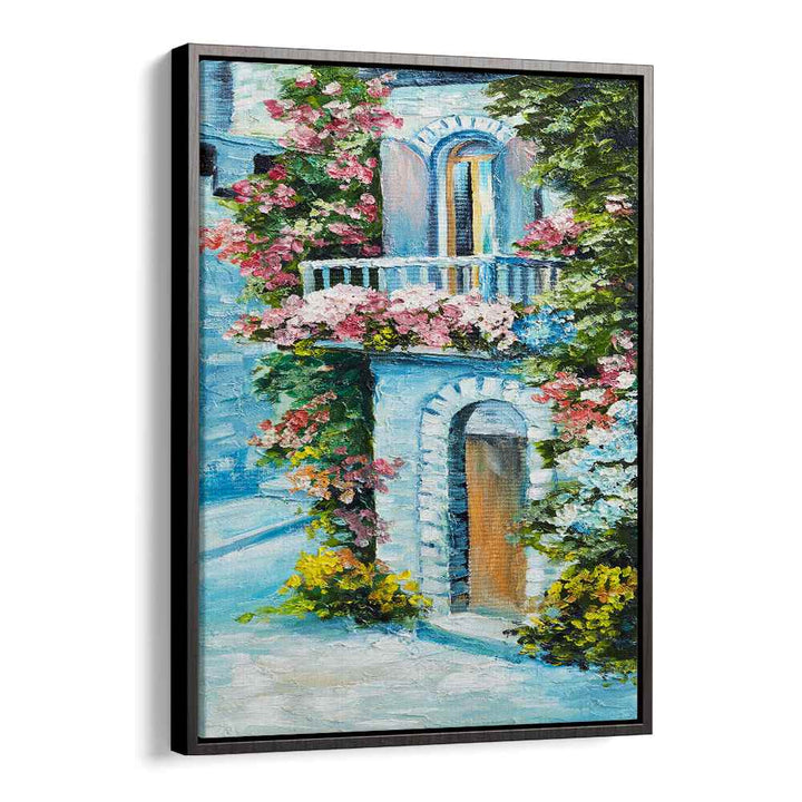 Pastel Haven Vintage European Paintings in Black Floater Frame