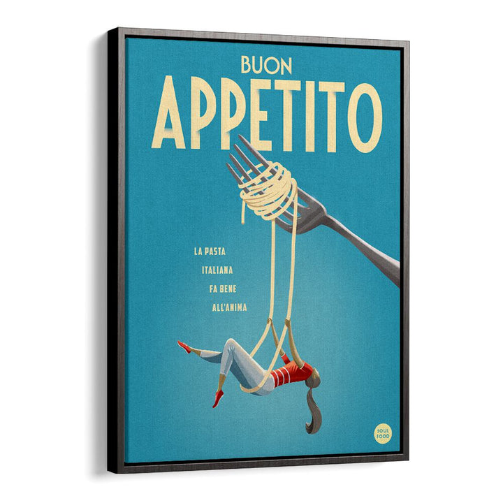 Stylish BUON APPETITO, BAR art featuring a playful fork design, perfect for elevating your dining space.