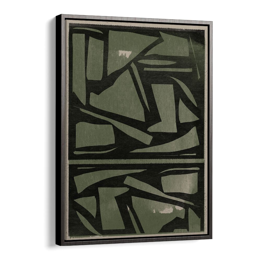 Stylish GREEN AND BLACK PAPER CUT, ABSTRACT PAINTINGS, perfect for transforming your living space with modern elegance.