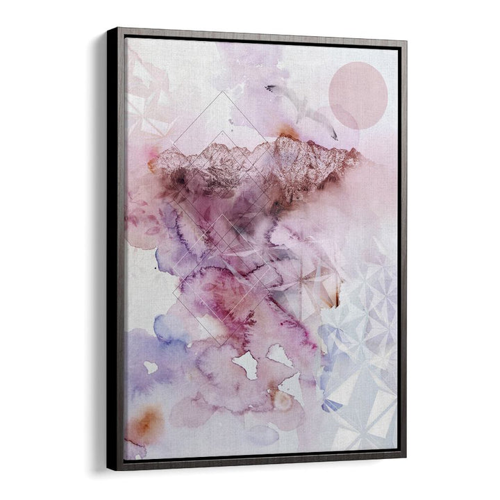 DUSK II, ABSTRACT PAINTINGS features soft watercolor hues and geometric designs, perfect for modern decor.