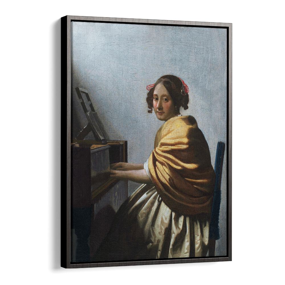 A YOUNG WOMAN SEATED AT THE VIRGINALS (CA. 1670–1672)   BY JOHANNES VERMEER, VINTAGE PAINTINGS