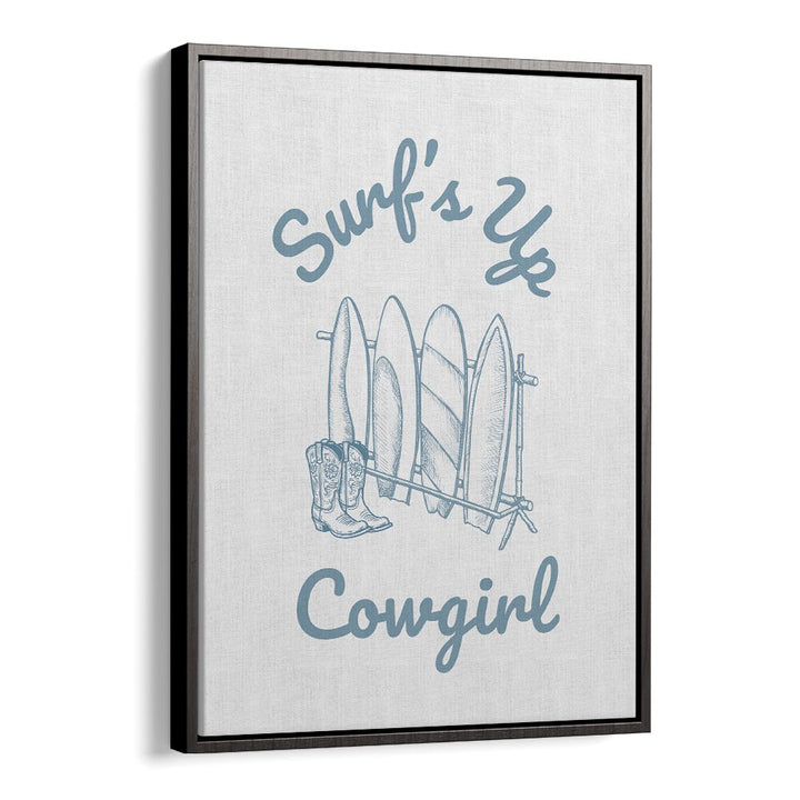 Stylish SURFS UP COWGIRL beach paintings blend western charm with ocean vibes for adventurous decor.