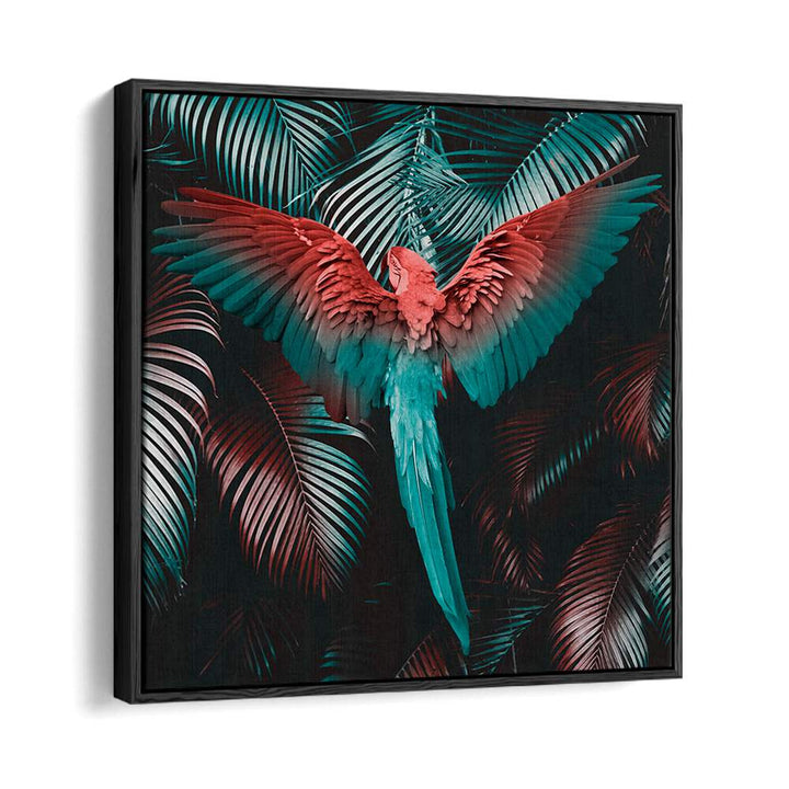 Vibrant TROPICAL STORM, ALTERED ART PRINTS featuring a striking parrot design, perfect for modern decor by Cepe.