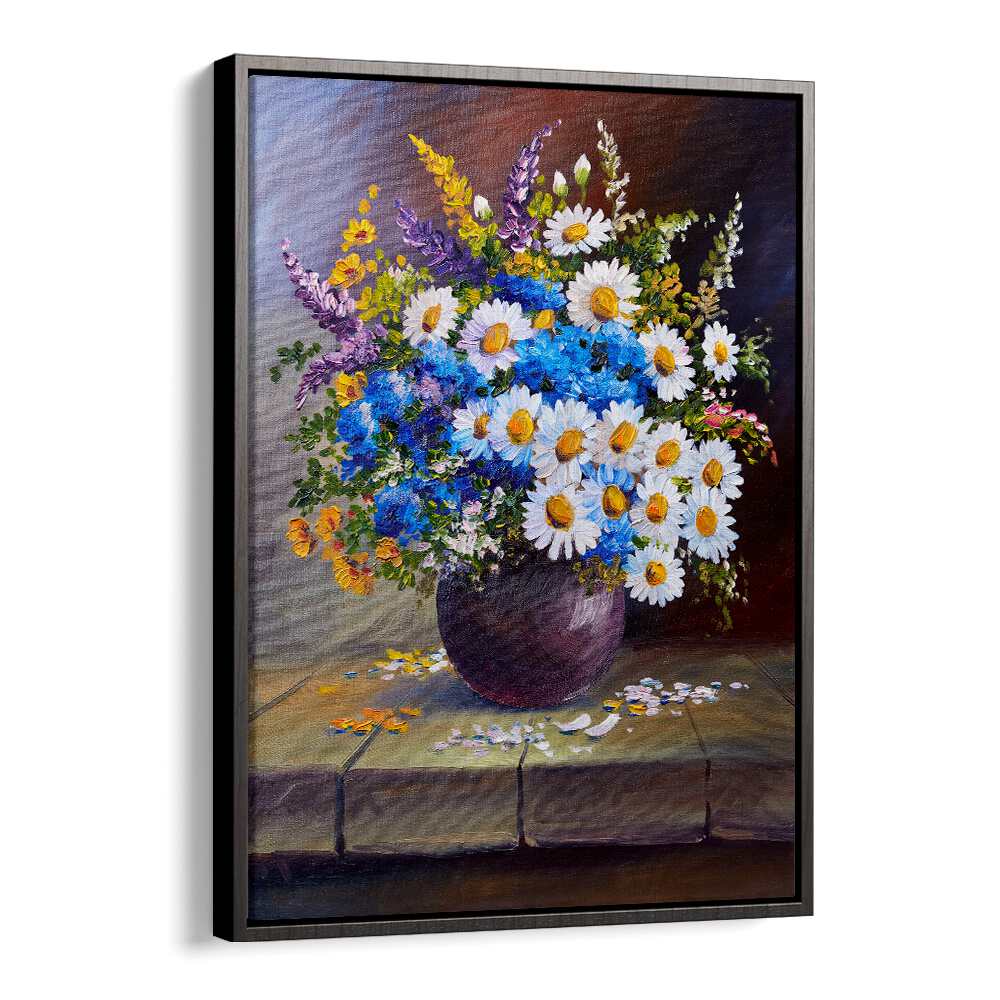 Sprouting Joy Vintage European Paintings in Black Floater Frame