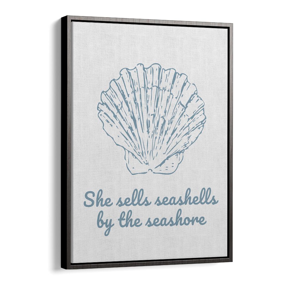 Elegant SHE SELLS SEASHELLS, BEACH PAINTINGS featuring a charming seashell design, perfect for ocean lovers.