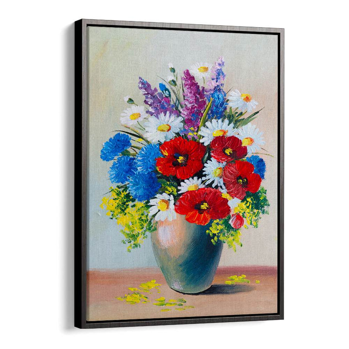 Life In A Pot Vintage European Paintings in Black Floater Frame