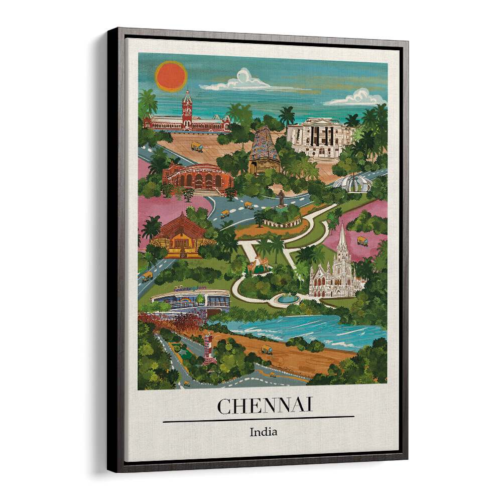 Chennai Travel Posters showcase the vibrant coastal charm, designed by Saumya Agarwal at The Yellow.