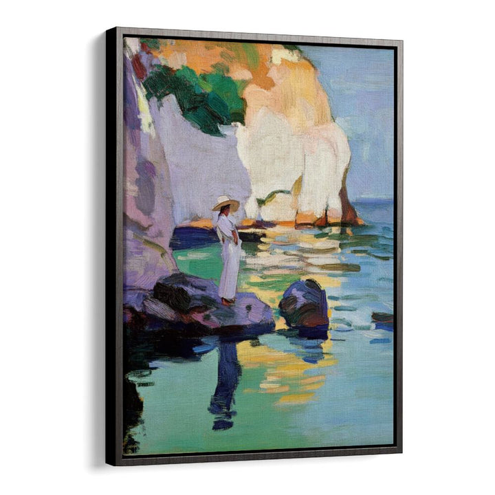 Stunning WOMAN ON A ROCK sculpture captures grace and strength, perfect for home decor enthusiasts.