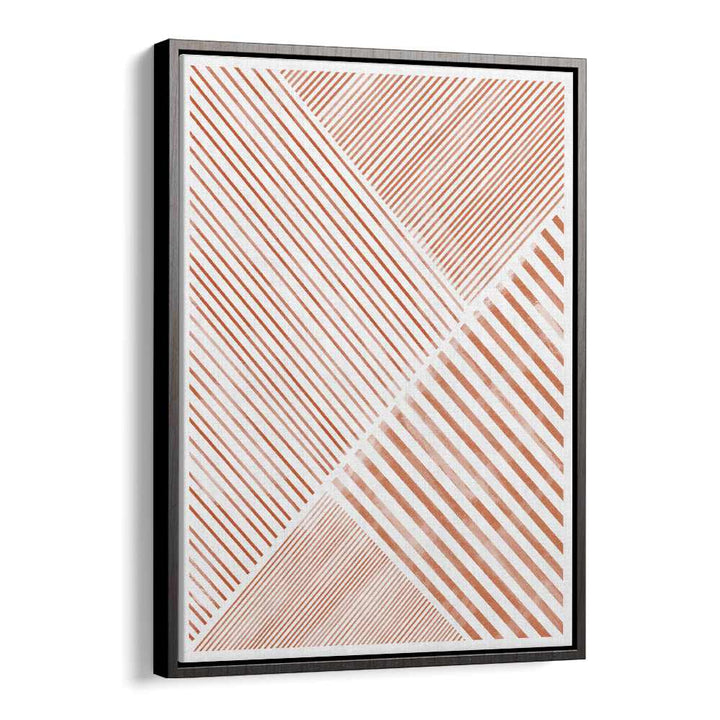 Stylish PEACHY LINE ART II, GEOMETRIC ART PRINTS featuring modern striped design, perfect for enhancing home decor.