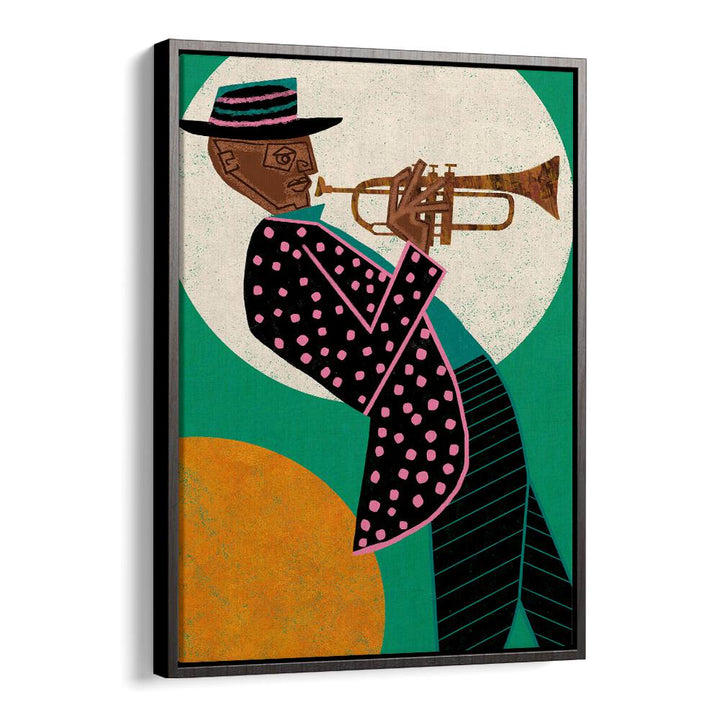 Colorful MUSICIAN GUY I, MOVIE POSTERS showcasing a trumpet player, perfect for music lovers and artistic inspiration.