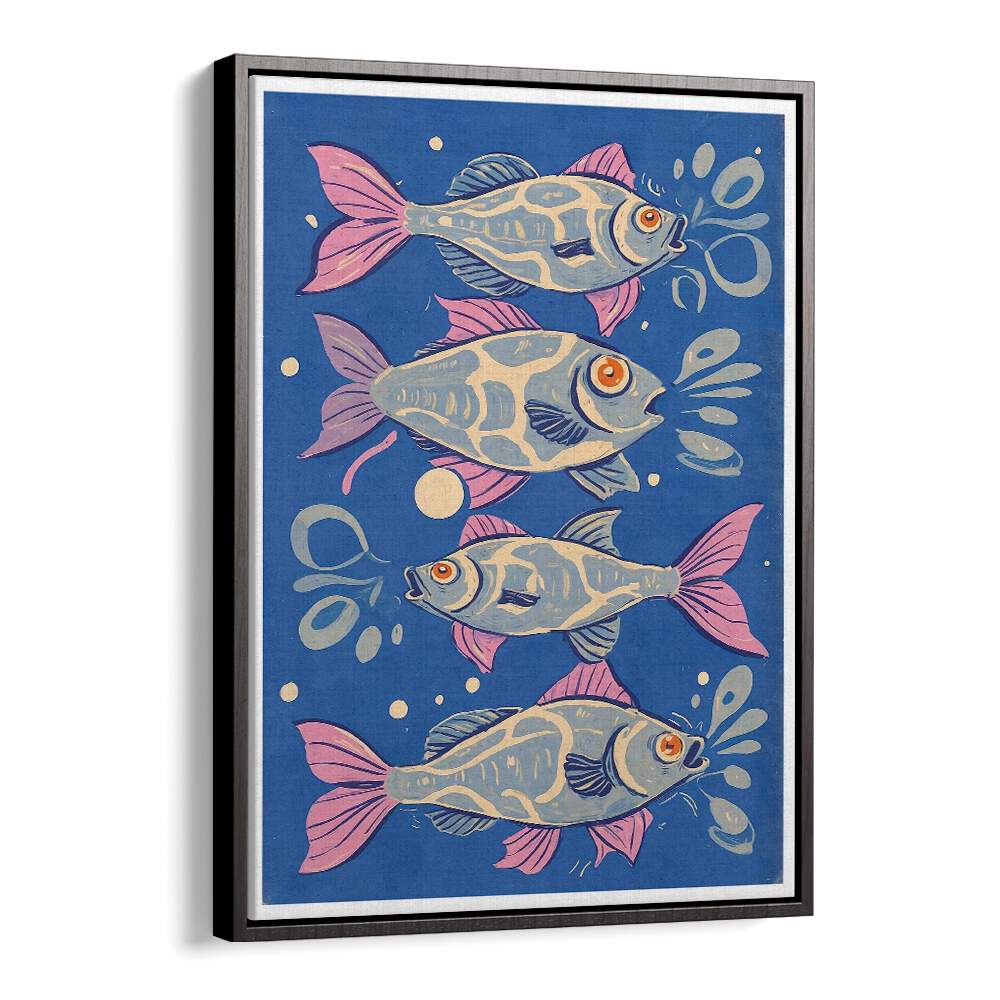 Bright and colorful artwork of fish from the OCEANIC LIFE - FISHES, BEACH PAINTINGS collection, perfect for coastal decor.