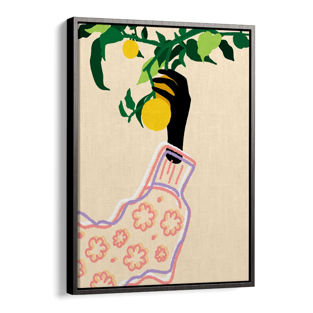 A vibrant hand reaching for citrus fruits, perfect for adding flair with CITRUS TOUCH, KITCHEN POSTERS in your home.